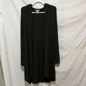 EUC Athleta Dark Olive Green Hooded Cardigan Sweater XL